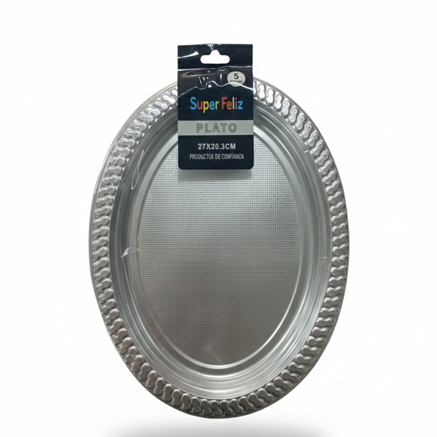 PLATO PLATEADO OVALADO 5 UN