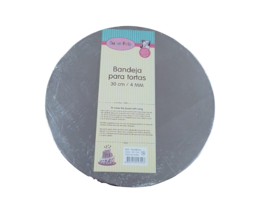 BANDEJA TORTA PLATEADA 4MM 30CM