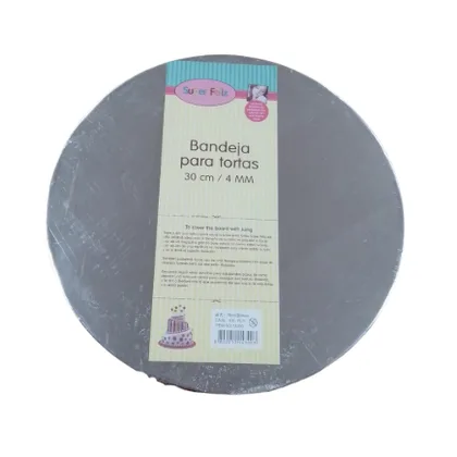 BANDEJA TORTA PLATEADA 4MM 30CM
