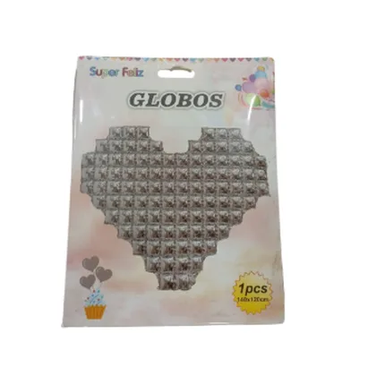 GLOBO CORAZONPLATEADO 55