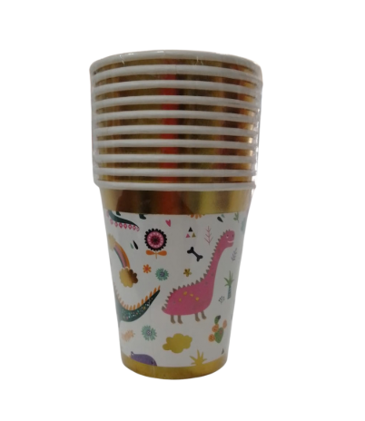 VASO DINOSAURIO DORADO (10 UNIDADES)