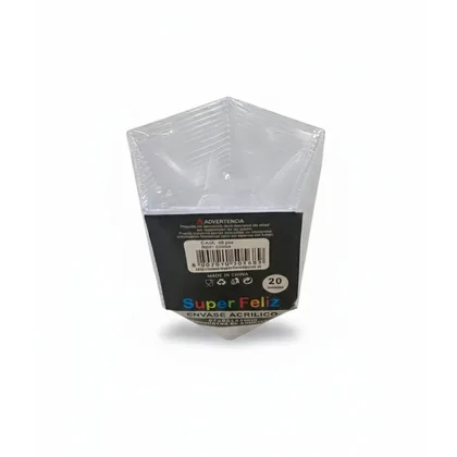 ENVASE ACRILICO 20 UNIDADES