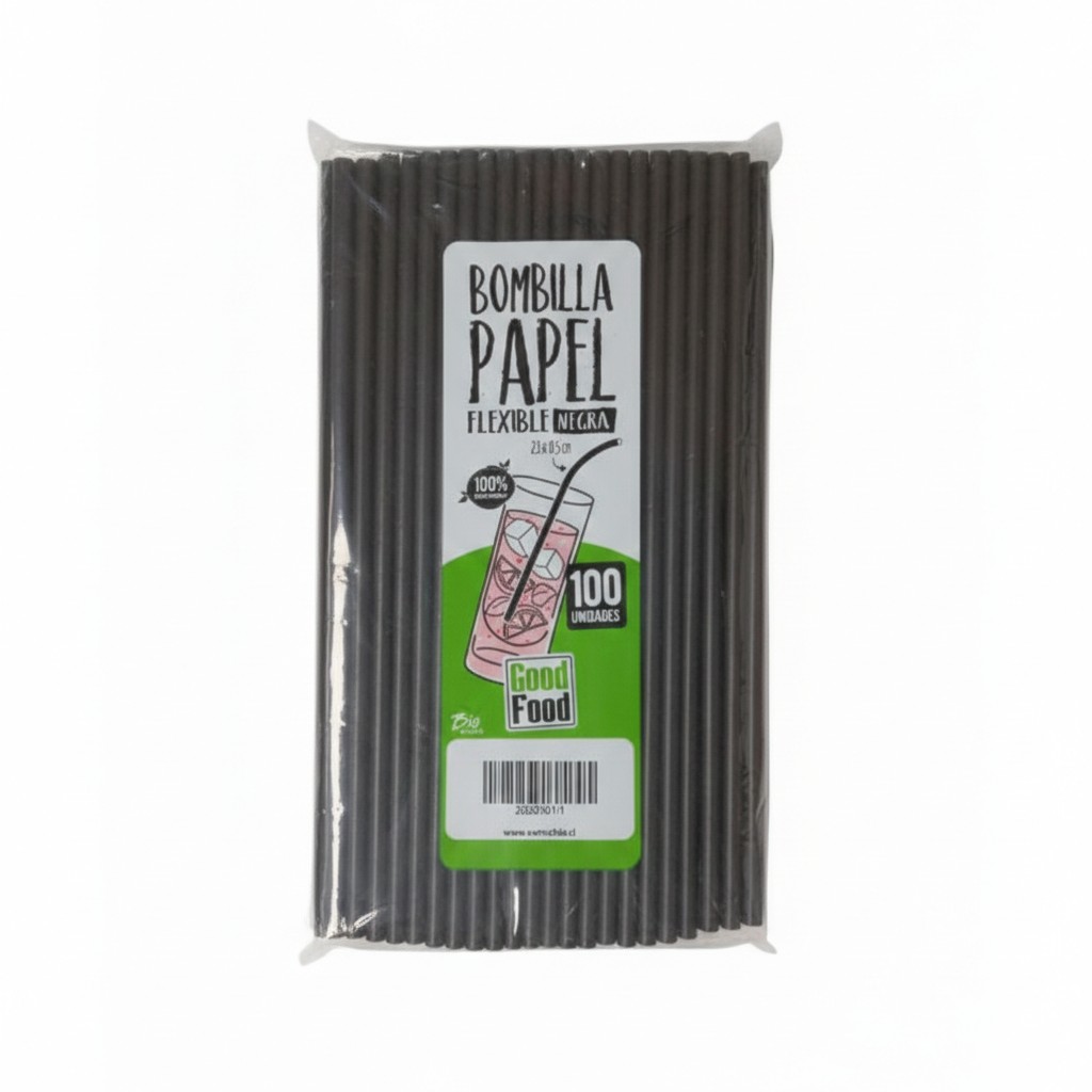 BOMBILLA PAPEL NEGRA (100 UNIDADES)