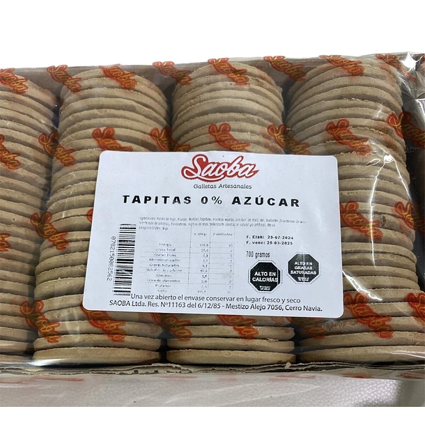 SAOBA ALFAJOR SIN AZUCAR