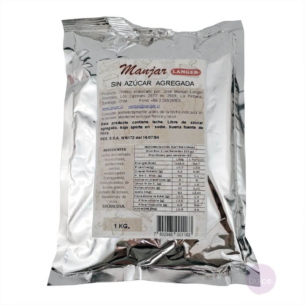 MANJAR LANGER SIN AZUCAR 1KG